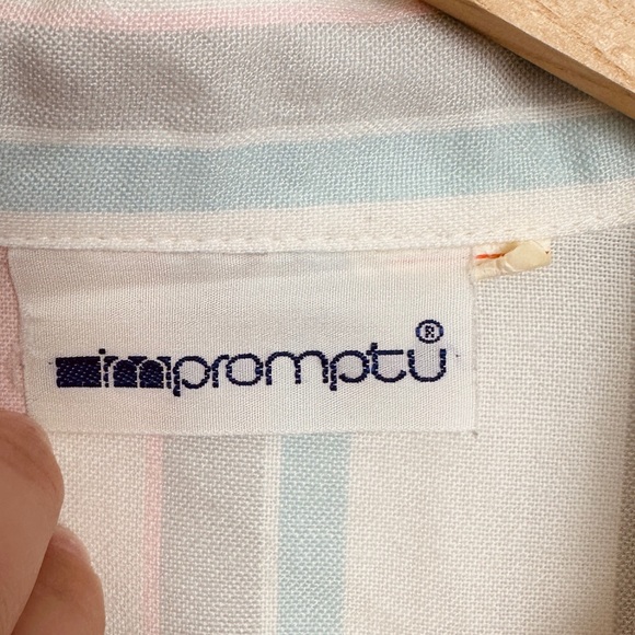 Vintage pastel button down striped shirt - L - Picture 3 of 4